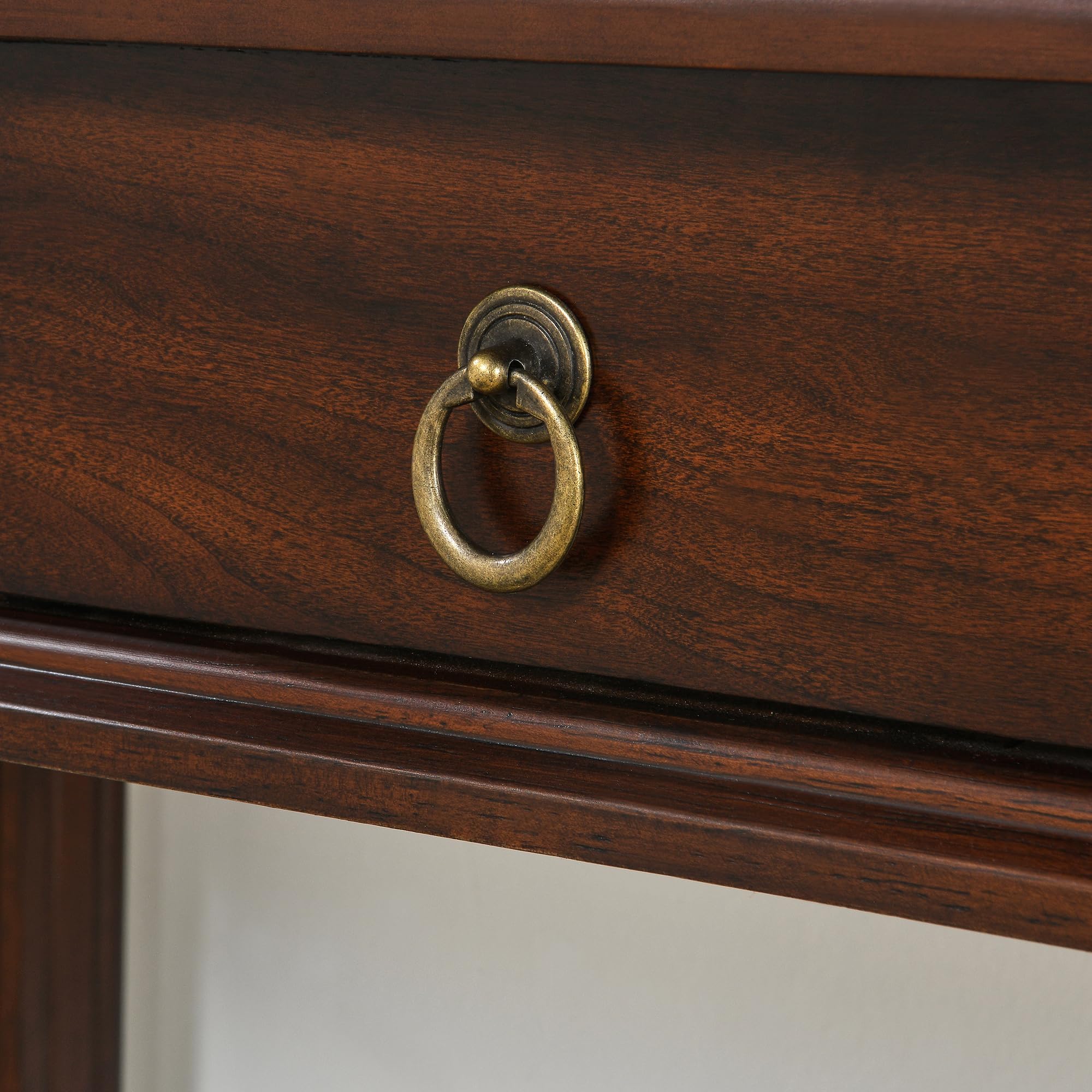 PADMA HOUSE Scrittoio in Legno Massiccio 80cm, Scrivania Vintage con 2 Cassetti, Tavolo da Studio Robusto per Computer e Ufficio, Mobile Salvaspazio Stile Classico