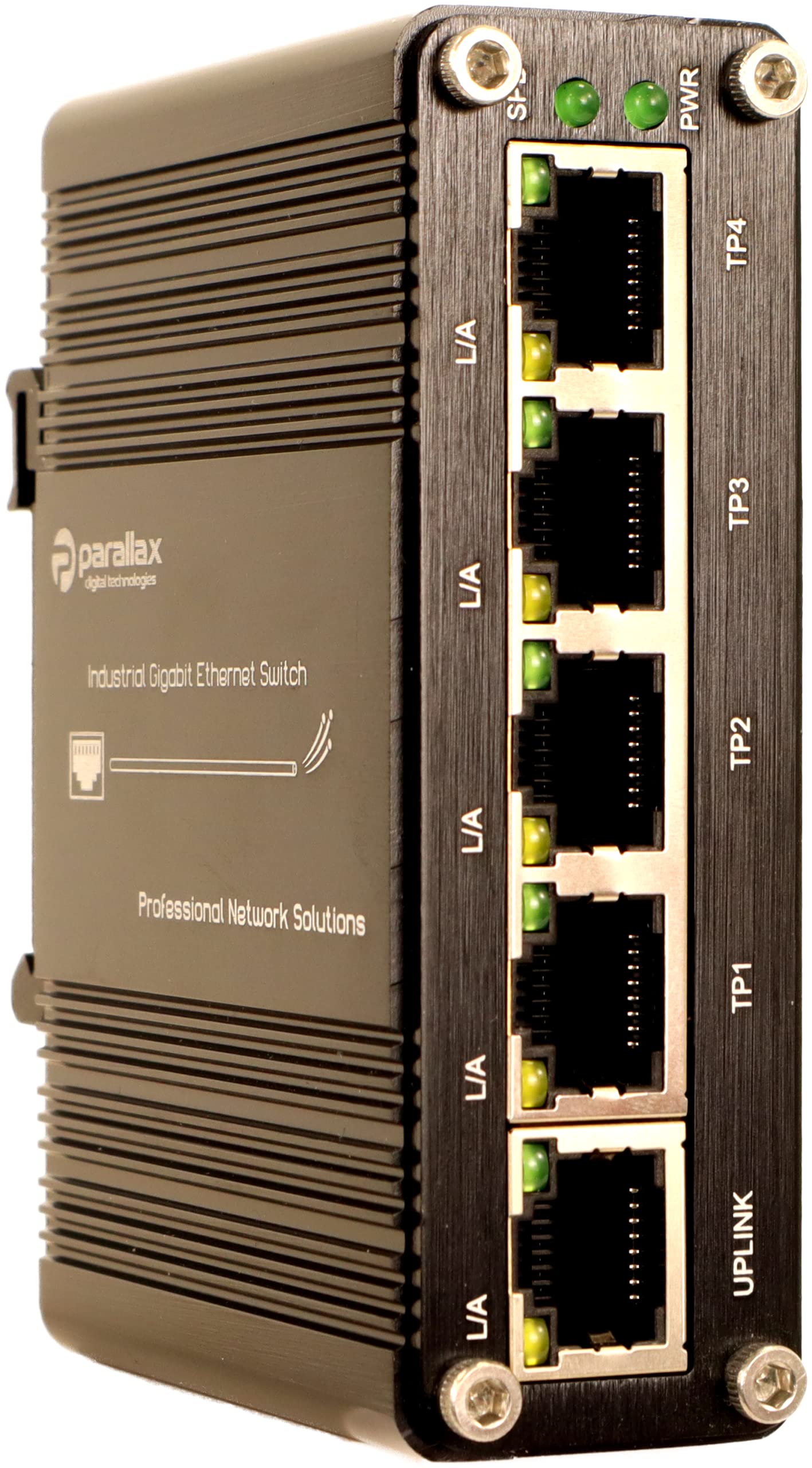 PDT-NSU-7005-I - Conmutador Industrial - 4 Puertos 1000Mbps RJ45 + 1 Puerto Uplink 1000Mbps RJ45 +12-48VDC