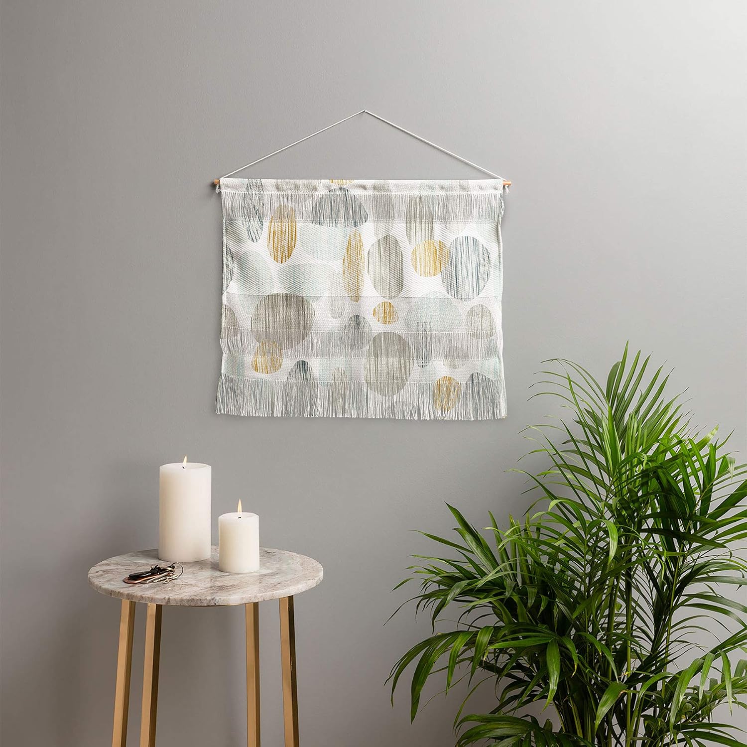Deny Designs Pebbles Copper Shanon Turner Fiber Wall Hanging, Small Landscape (22” x 16