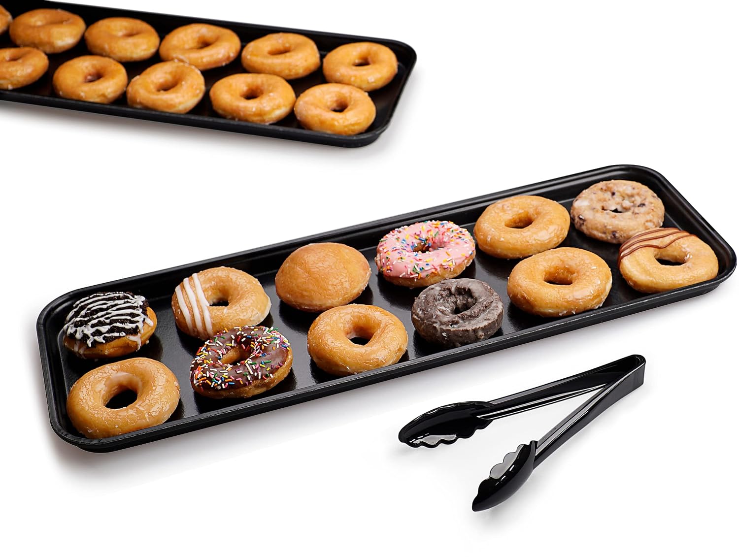 Carlisle FoodService Products Rectangular Tray Pastry Tray with Reinforced Rods for Restaurants, Bakeries, Fast Food, And Cafeterias, Fiberglass, 30 Inches, Ebony, (Pack of 12)