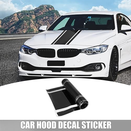 Miniatura 2 de X AUTOHAUX 30cmx180cm Calcomanía de patrón de rayas para capó de coche, decoración de vinilo para exterior de coche, para capó, techo, cajuela,