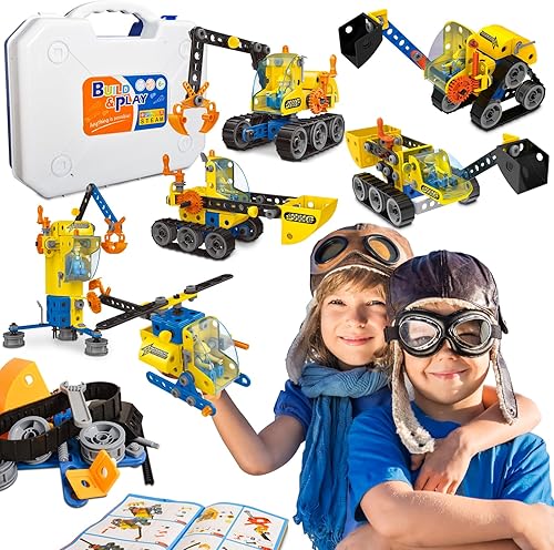 STEM - Juego de construcción de juguetes de ingeniería para niños de 4 a 12 años de edad, kit creativo de bloques de construcción 10 en 1, regalos y