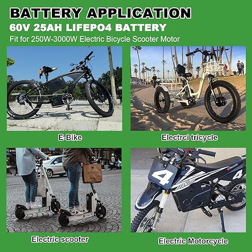 Miniatura 6 de Batería Ebike de 36 V, 48 V, 52 V, 60 V, 72 V, 10 AH, 20 AH, 30 AH, 40 AH, 50 AH, 60 AH, LiFePO4, batería de iones de litio con cargador 2A 3A 5A y