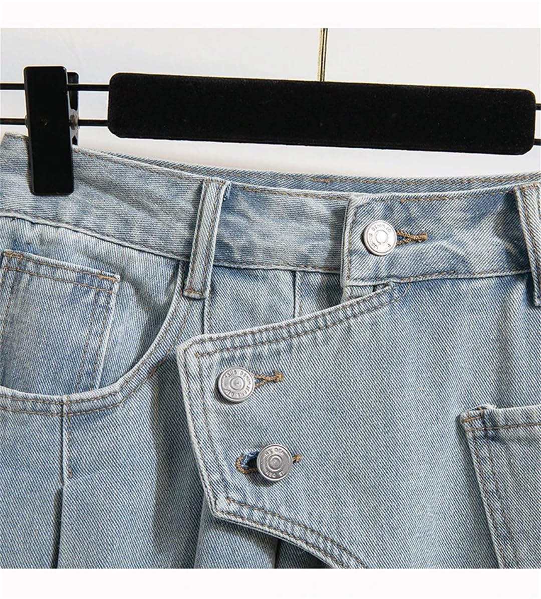 Gonna da donna Streetwear Denim a vita alta A-Line Casual Minigonne