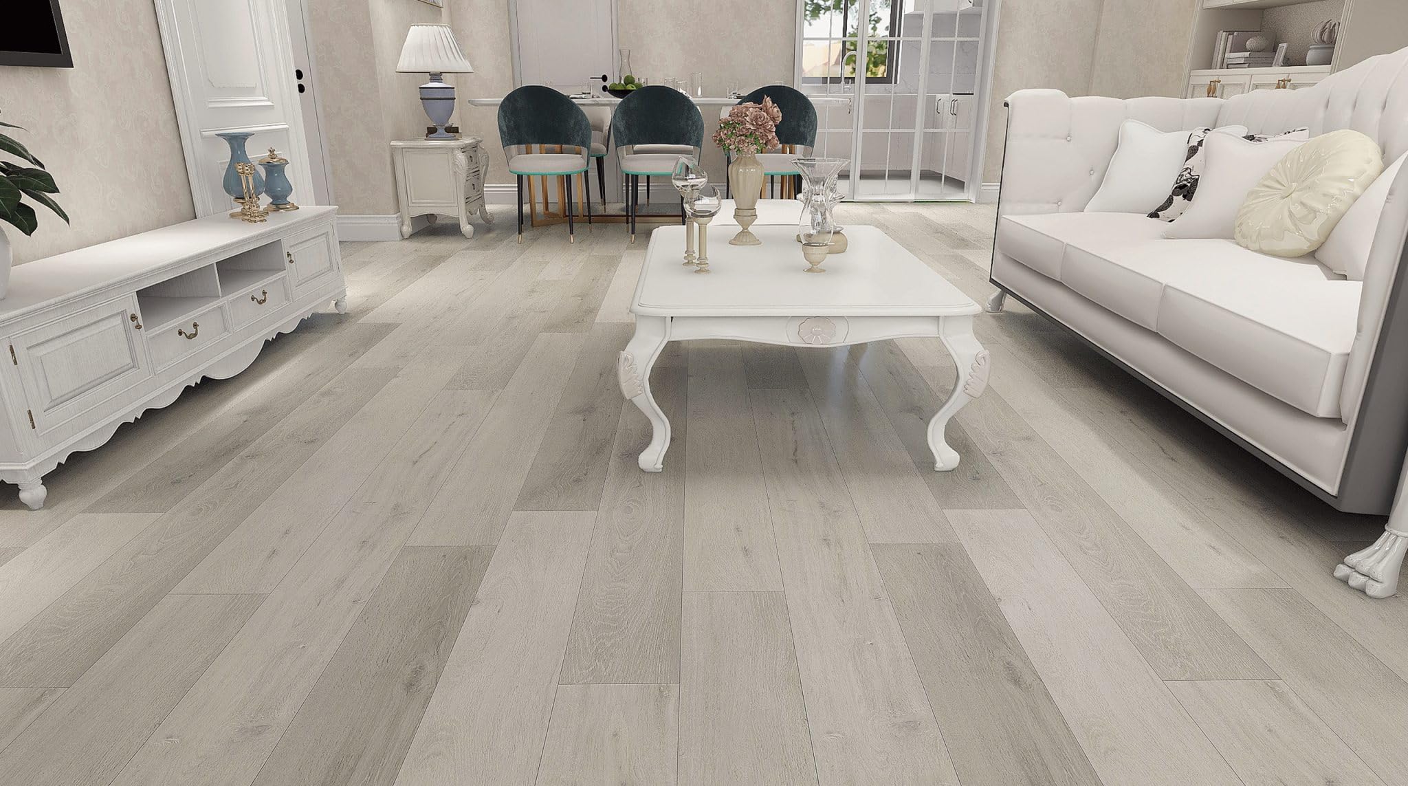 PARQUETCOLLECTION - Pavimento SPC 8mm DIAMOND WIDE 01003DW "Onice" - Uniclic - AC5/Kl.41 - Strato usura 0,55mm - Tappetino Integrato - Impermeabile - Ideale Bagno e Cucina - [1 box - 1,761m²]