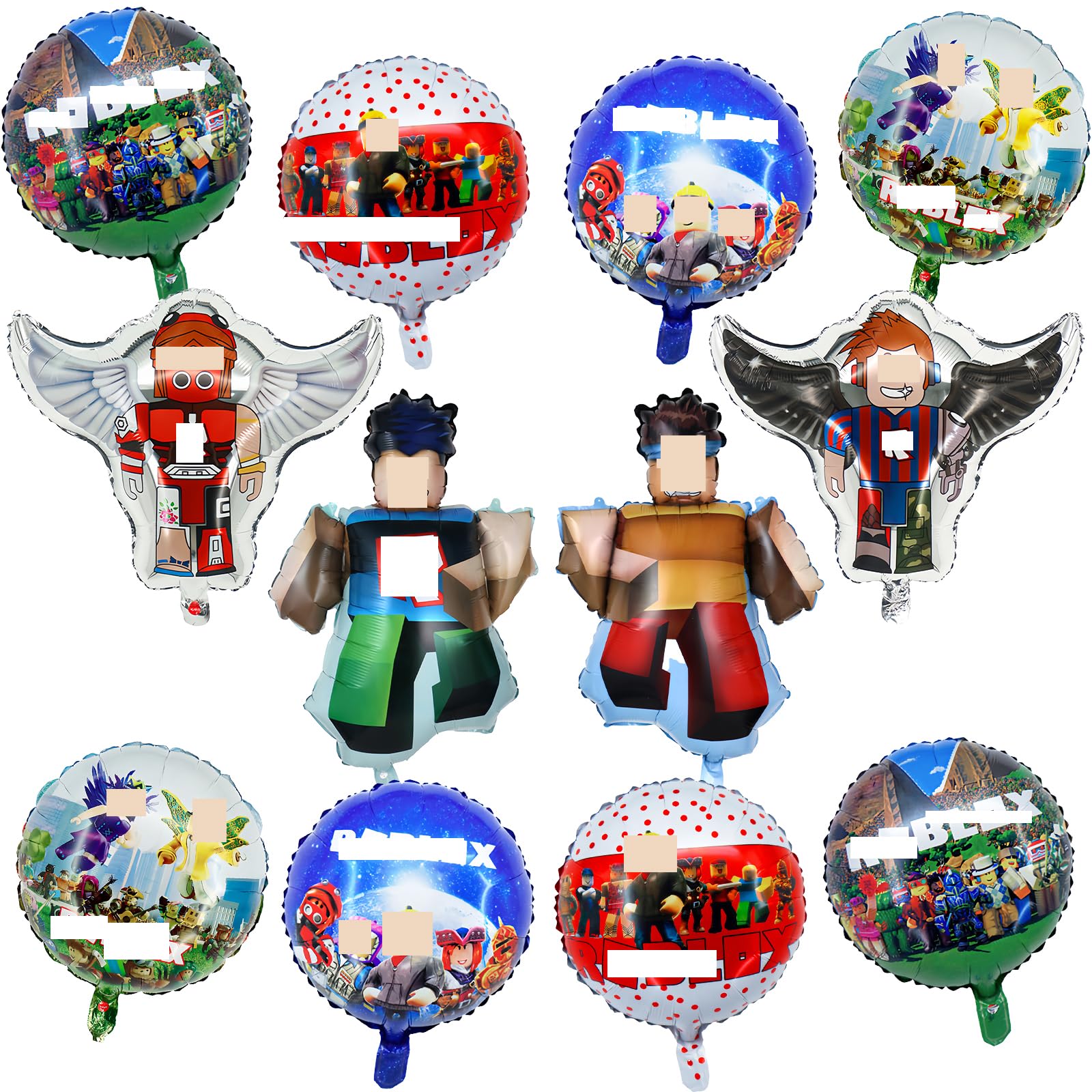 Luchild Balloons Ro-Blox Party Decorations - Foil & Helium Balloons for Kids' Birthday Parties