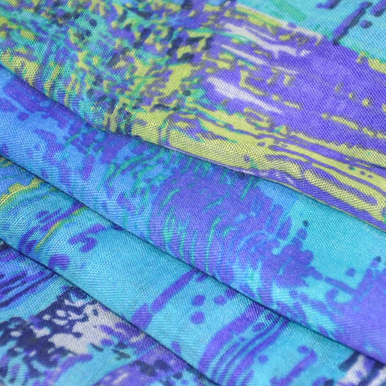 Infinity Scarf for Women Lightweight Colorful Print Silk Scarves and Wraps for Spring Shawl Neck Scarfs - Image 6