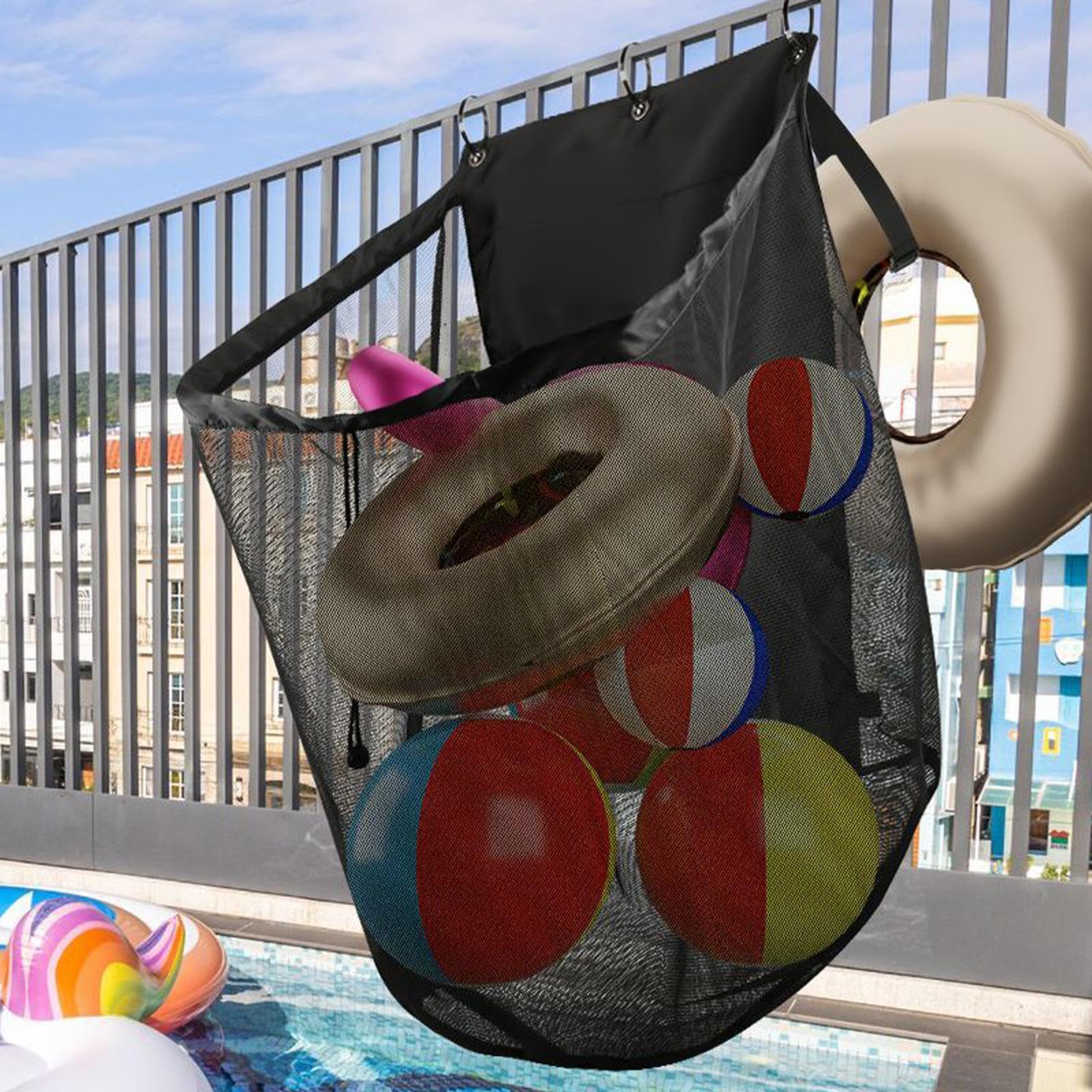 Net de Stockage de Piscine, Filet pour Les de Piscine Ensemble de 2 Sacs en
