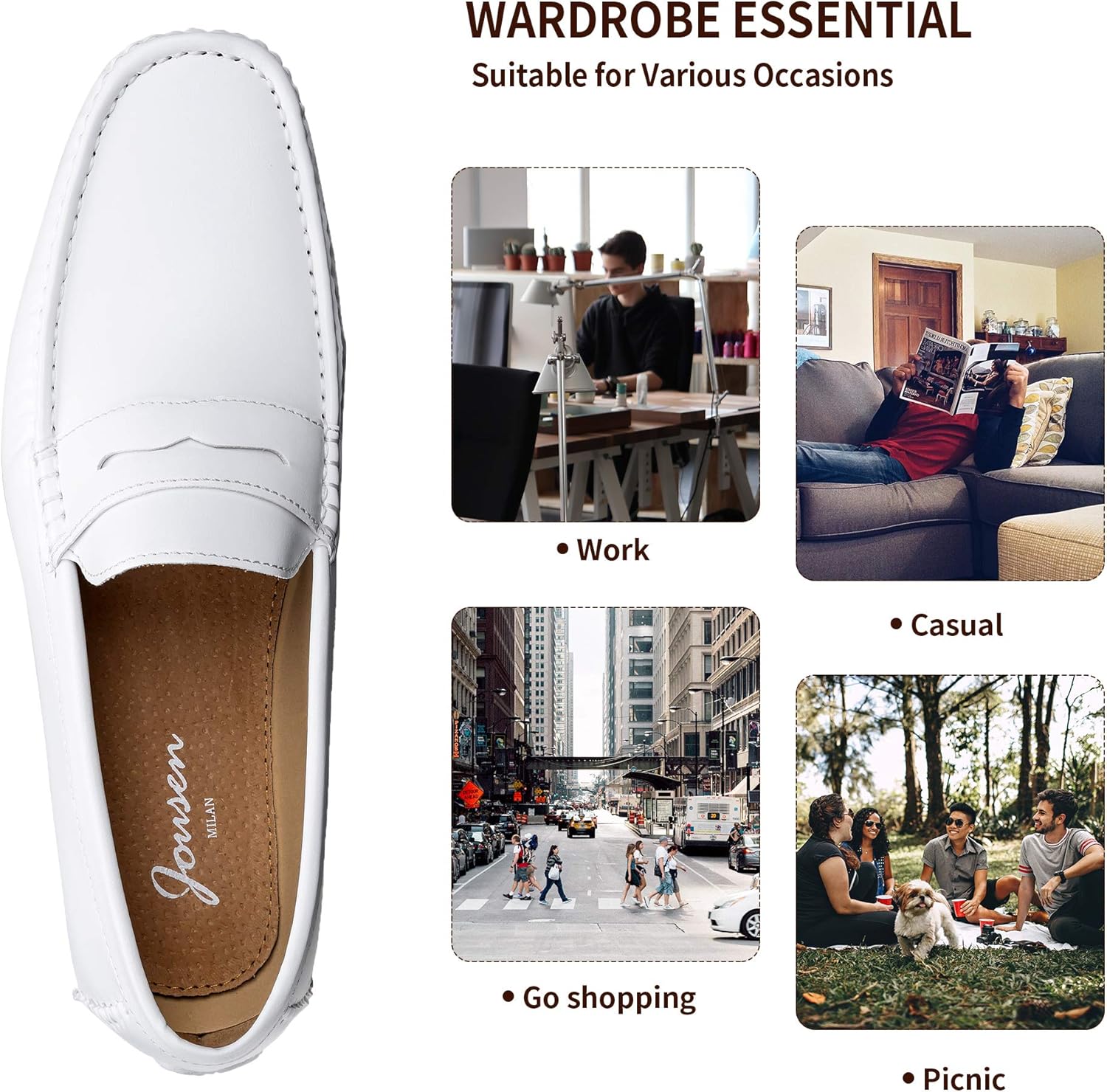 Jousen Men's Loafers Casual Slip On Shoes Soft Penny Loafers for Men Lightweight Driving Boat Shoes - Image 5