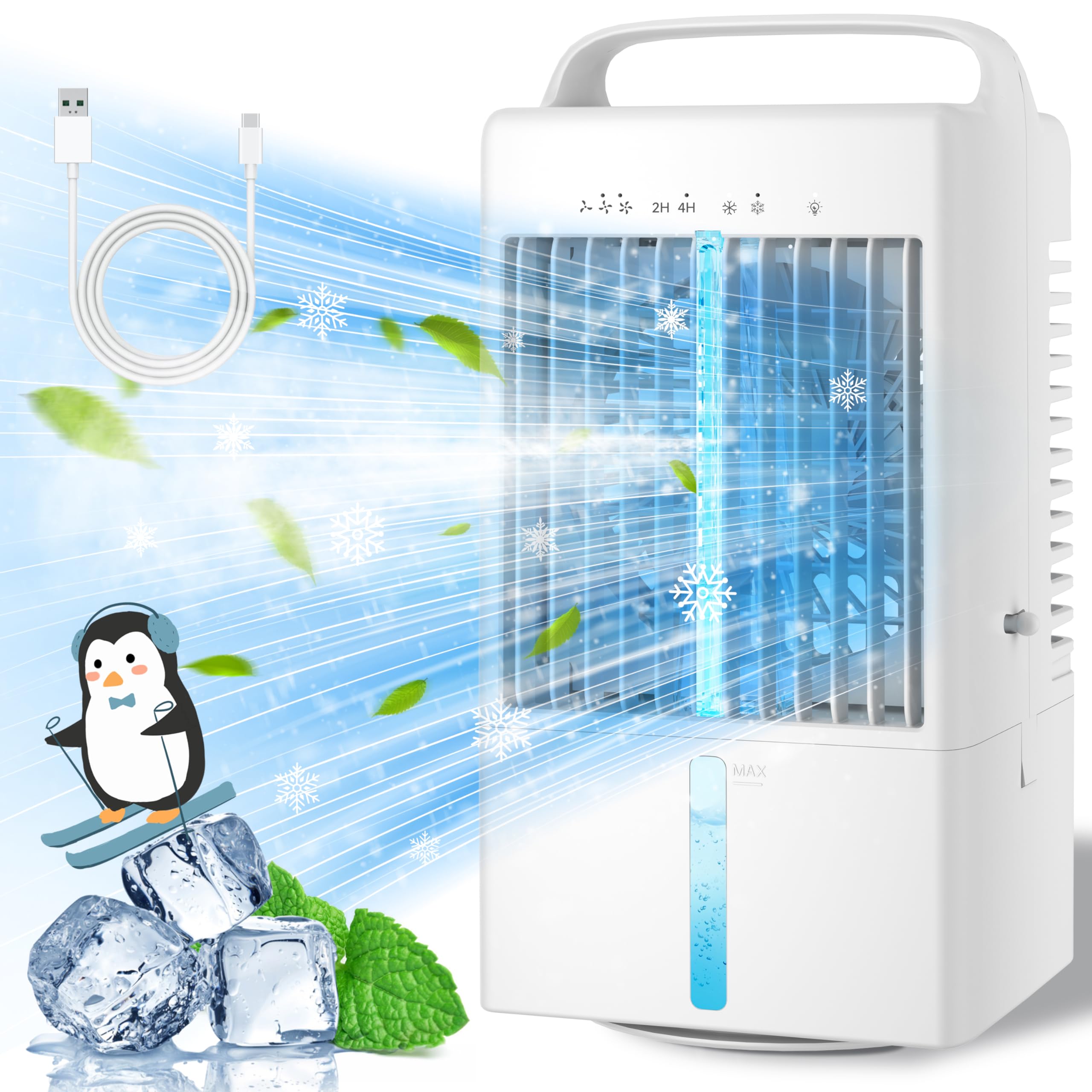 Amazon.co.jp: ポータブルエアコン 900ml 冷却ファン 蒸発式