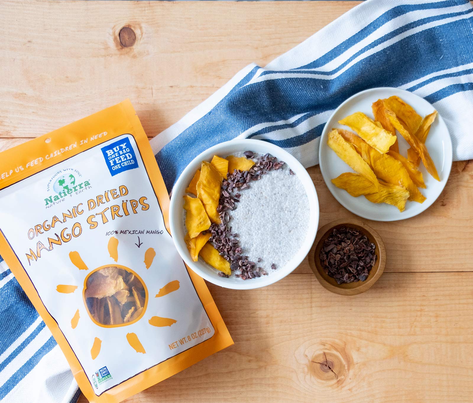 Buy Natierra Organic Dried Mango Strips, No Sugar Added, NonGMO & Vegan, 8 Ounce Online at