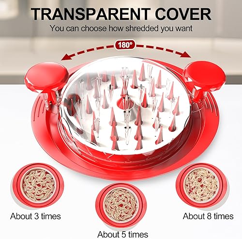 Miniatura 6 de Trituradora de pollo con plato, herramienta trituradora de carne profesional grande de 11 pulgadas, herramienta de trituración de pechuga de pollo,