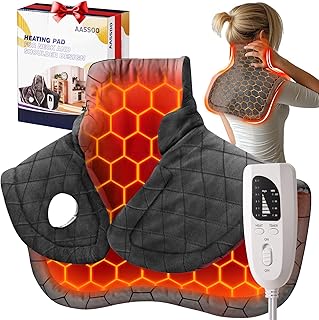 Graphene Weighted Heating Pad for Neck and Shoulders Mother's Day Wellness Gifts FSA Eligible Items Only List 3X Deeper Pain Relief Instant Heat Snug Fit Contoured Design ETL Certified