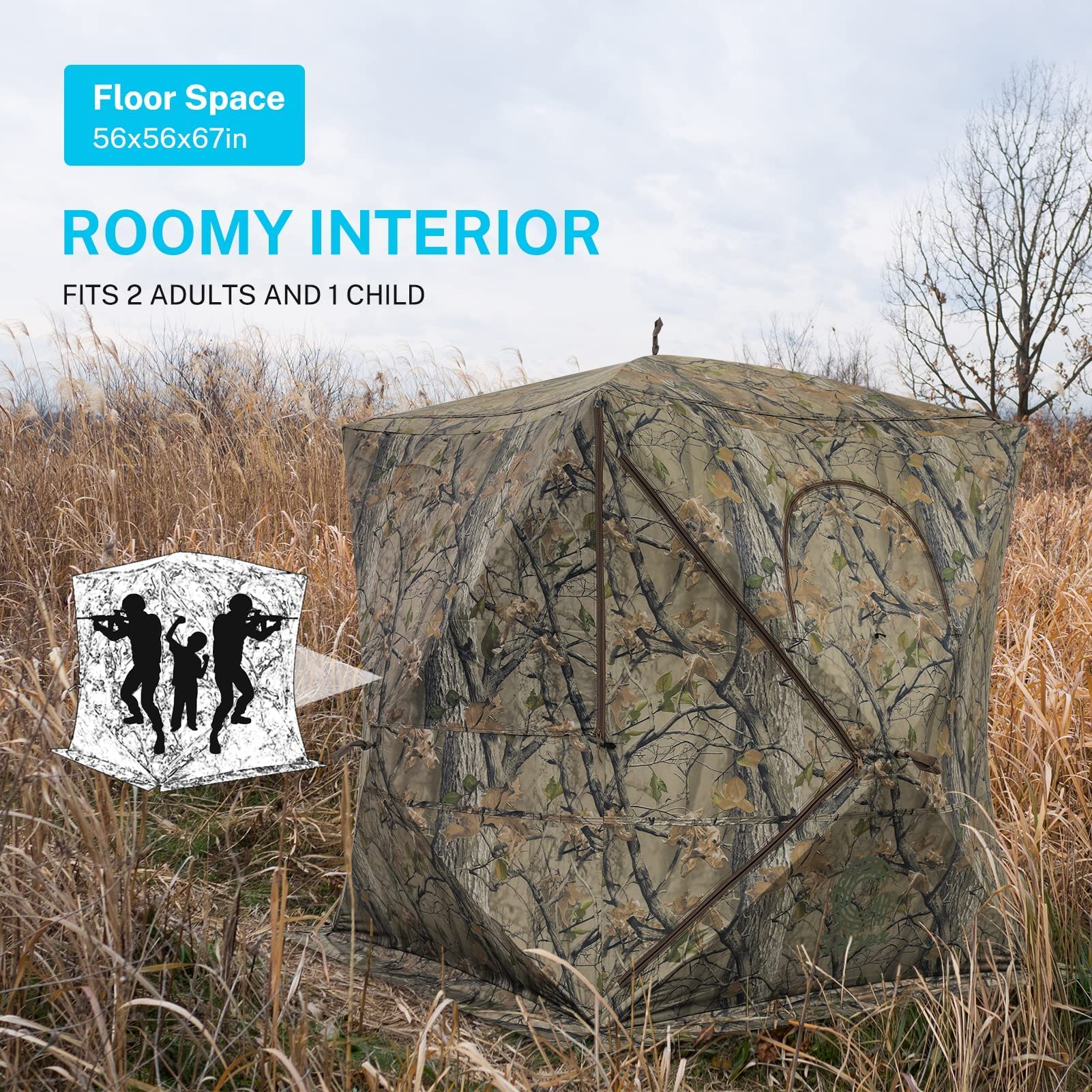 Gonex Hunting Blind, 270 Degree See Through Ground Blind 23 Person