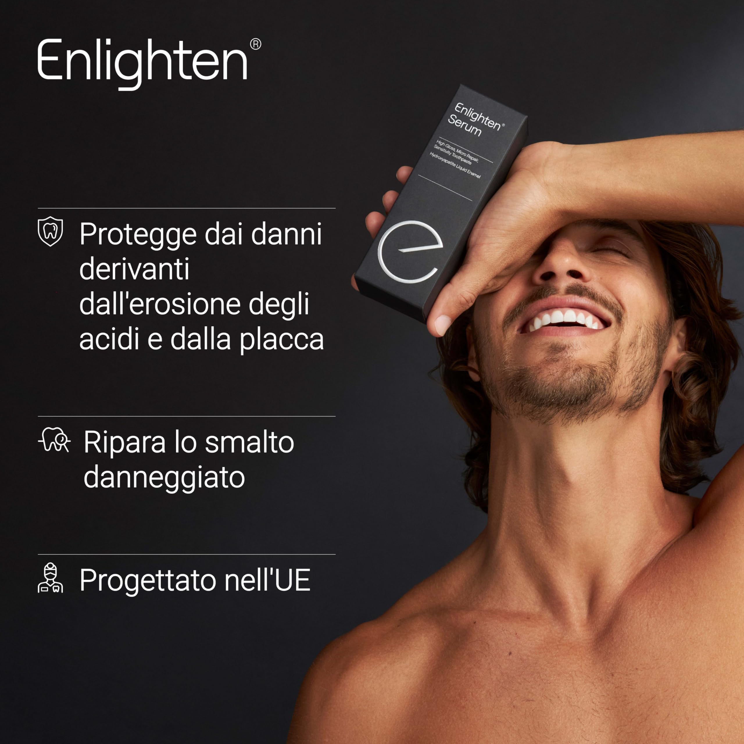 Enlighten Serum – Dentifricio Riparatore per Denti Sensibili, 75 ml – Adatto all’Uso Quotidiano, Ripara lo Smalto, Formula Vegana con Idrossiapatite, Protezione e Rigenerazione - 3 Pezzi