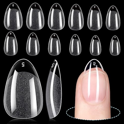 TOMICCA Puntas de uñas cortas cuadradas, 192 uñas de gel suave medio mate, 12 tamaños de puntas de uñas acrílicas a presión, uñas postizas