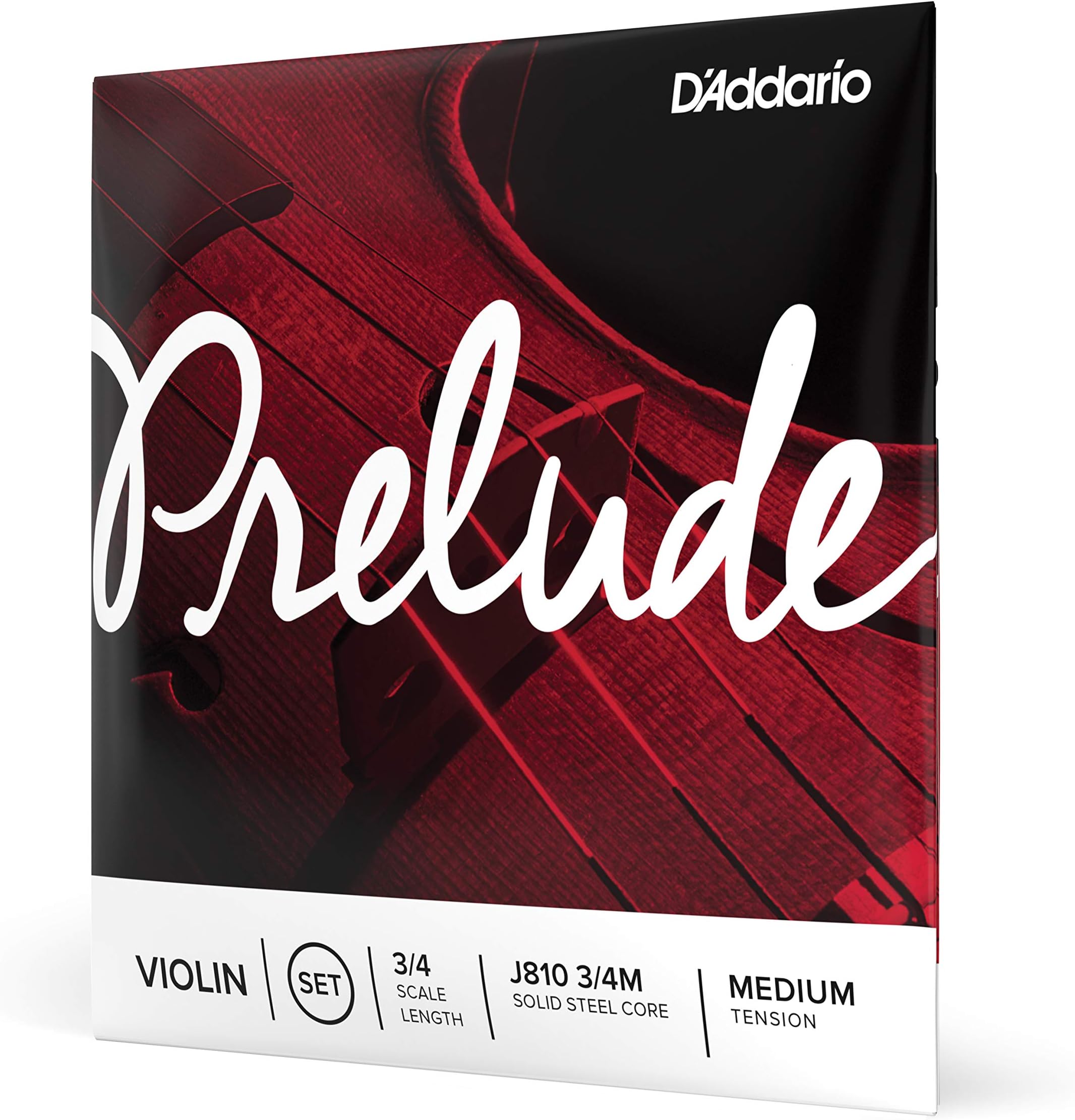 D'Addario Prelude Violin String Set, 3/4 Scale, Medium Tension