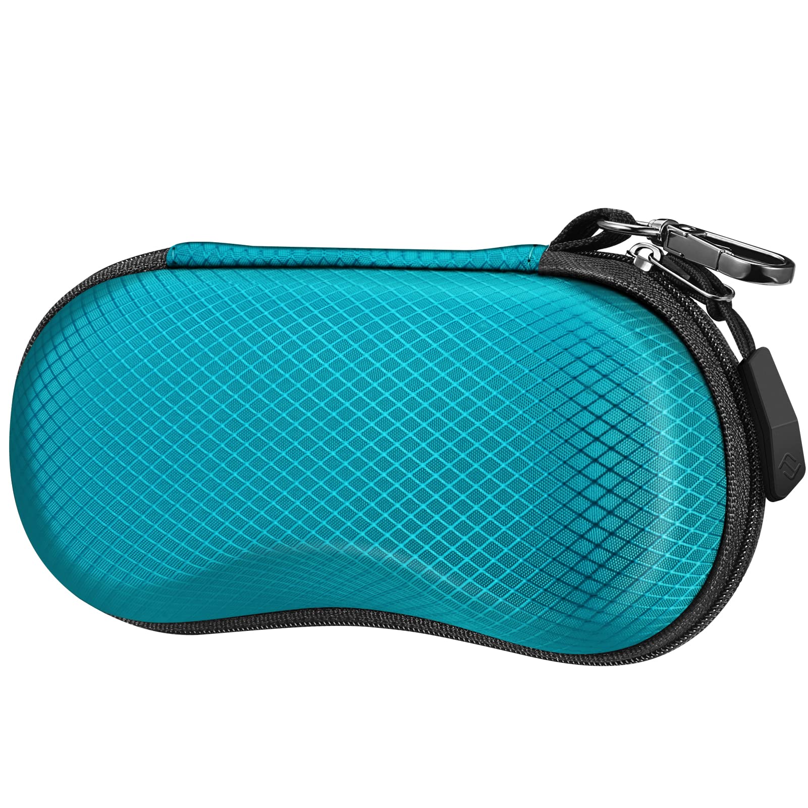 FINTIESunglasses Case, Hard EVA Shell Shockproof Sport Glasses Case with Metal Carabiner Travel Zipper Eyeglasses Holder