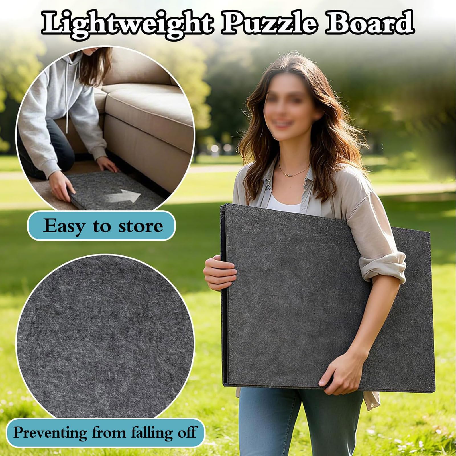Support Puzzle Table Puzzle Inclinable Tapis Puzzle 1000 Pieces Trieur Puzzle Planche A Puzzle Tableau De Puzzle Portable LéGer en Feutre