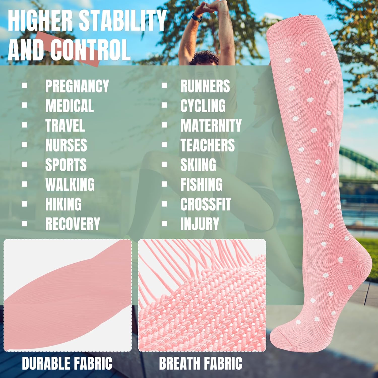 bropite Compression Socks for Women & Men 8 Pairs Circulation-Compression Socks 20-30 mmhg-Best for Running,Nurse,Travel,Yoga - Image 3