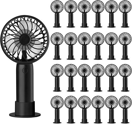 Miniatura 24 de 6 piezas Mini Ventilador de Mano Potente 3 velocidades Ventilador Personal Pequeño Portátil Recargable con Base USB para Mujeres Maquillaje de