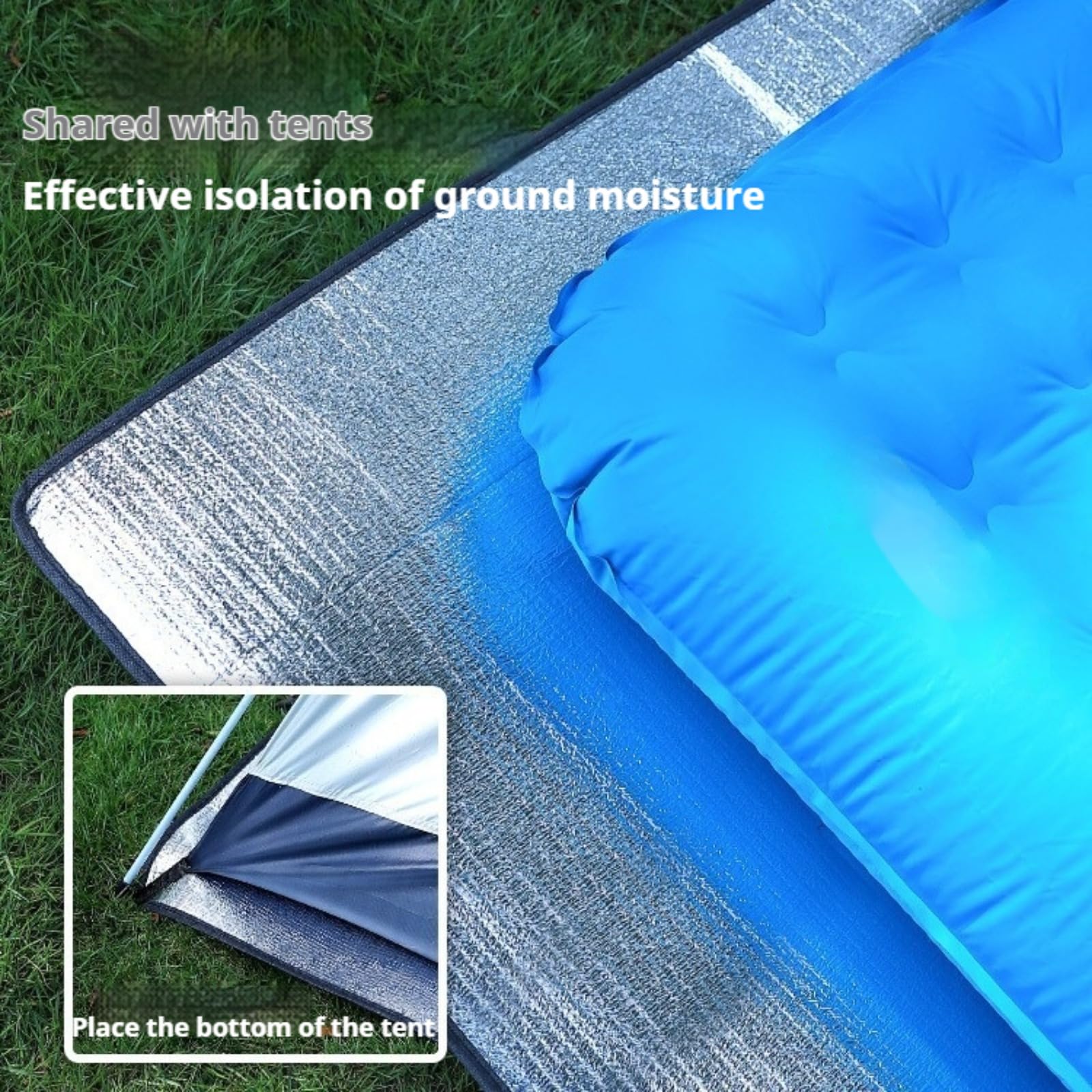 Aluminiumfolie Camping Mat,Isolerende Waterdichte Thermische Schuim Slaapmat Voor Camping, Slapen Roll Pad Van Aluminiumfolie,Opvouwbare Dubbelzijdige Tent Mat Voor Outdoor Camping,Zilver,90 * 200cm