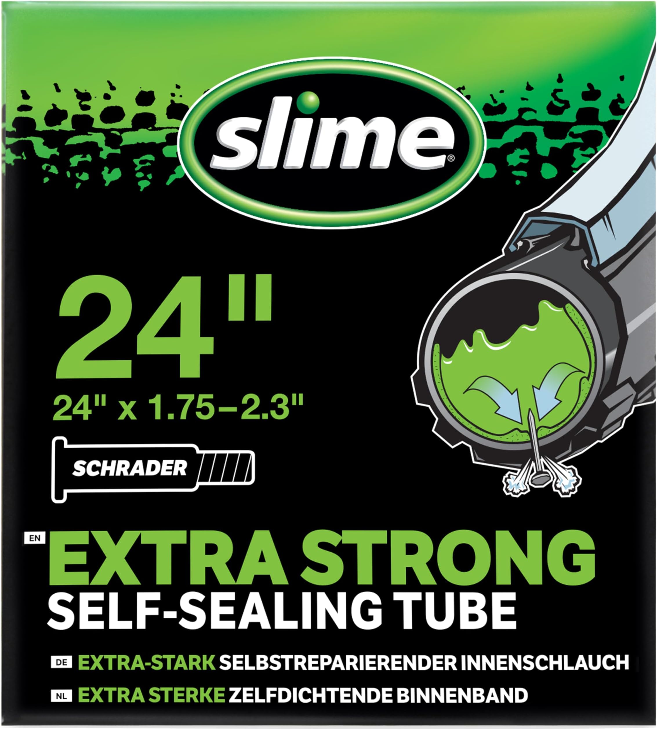 Slime Bike Inner Tube with Slime Puncture Sealant, Self Sealing, Prevent and Repair