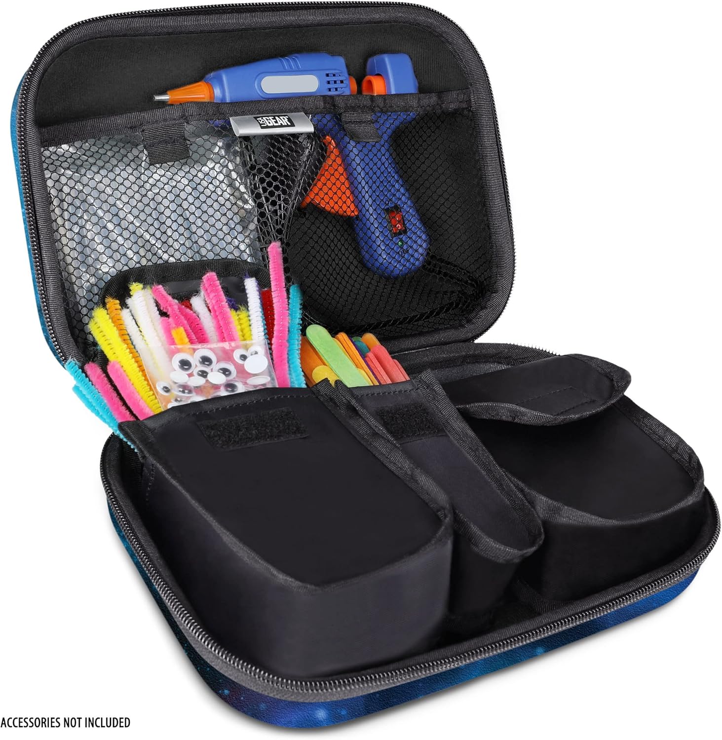 USA Gear ホットグルーガンケース 取り外し可能なポーチ付き 防水シェル - グルーガン収納ケース ホットグルースティックにの