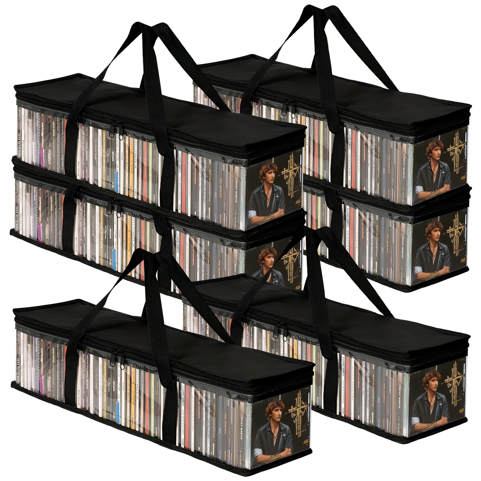 LDXDRU 6 Stück DVD Aufbewahrungsbox, 60x15x22CM CD Taschen Aufbewahrung, Kunststoff DVD Box CD Boxes Transparentes, CD Boxen Aufbewahrung für DVD CD Regal Wasserabweisende Elektronik & Foto