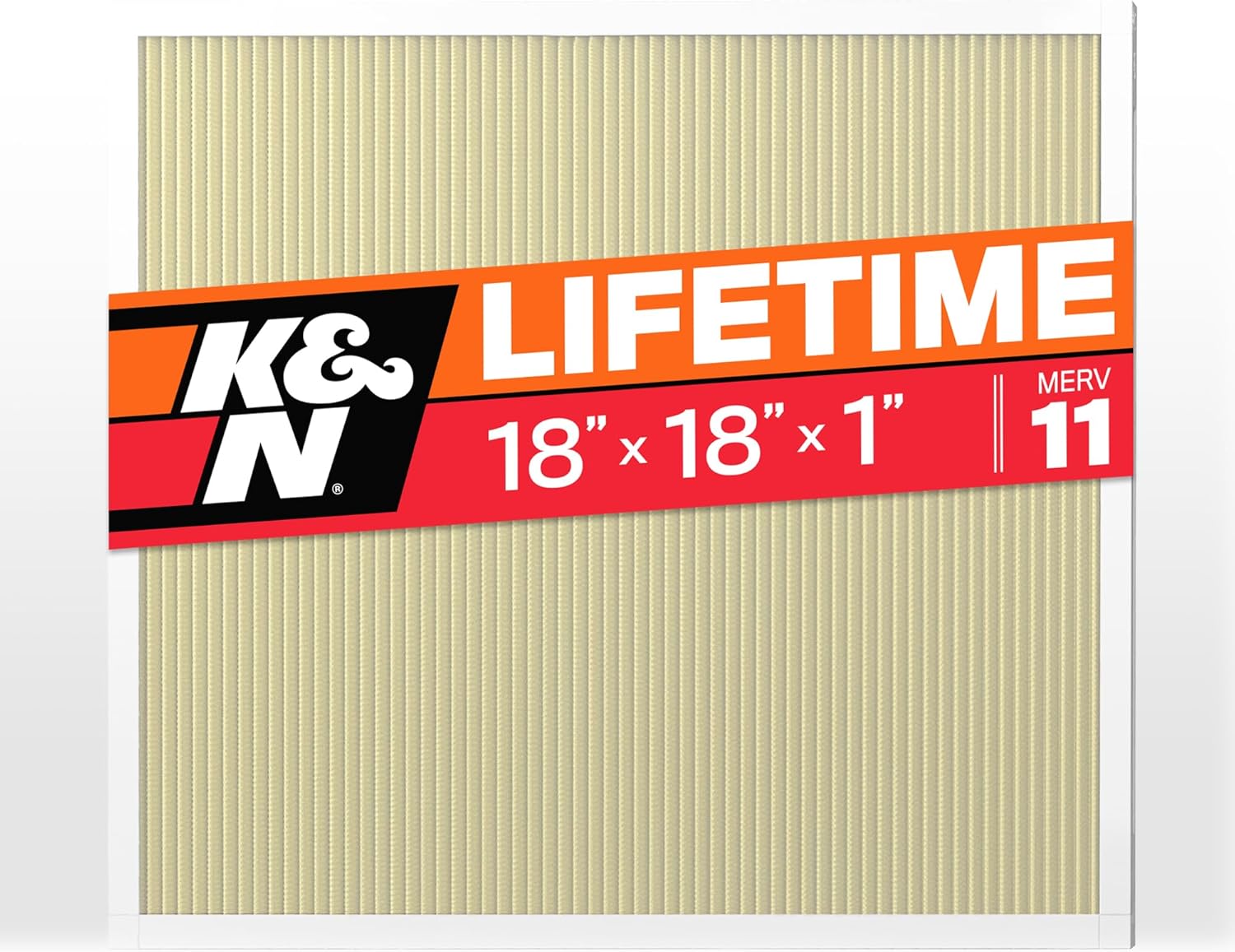 K&N 18X18X1 HVAC Furnace Air Filter, Lasts a Lifetime, Washable, Merv 11, the Last HVAC Filter You Will Ever Buy, Breathe Safely at Home or in the Office, HVC-11818