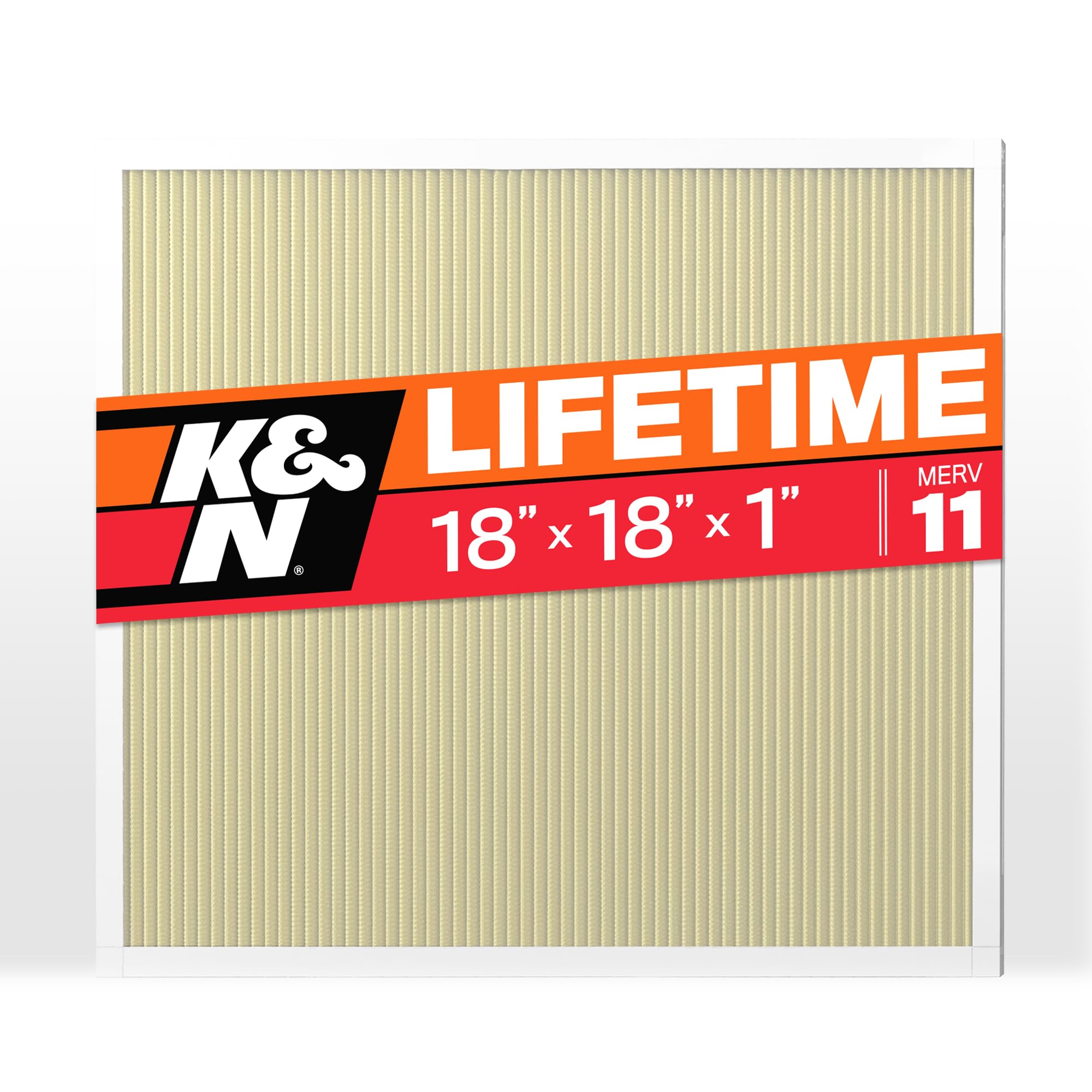 K&N18X18X1 HVAC Furnace Air Filter, Lasts a Lifetime, Washable, Merv 11, the Last HVAC Filter You Will Ever Buy, Breathe Safely at Home or in the Office, HVC-11818