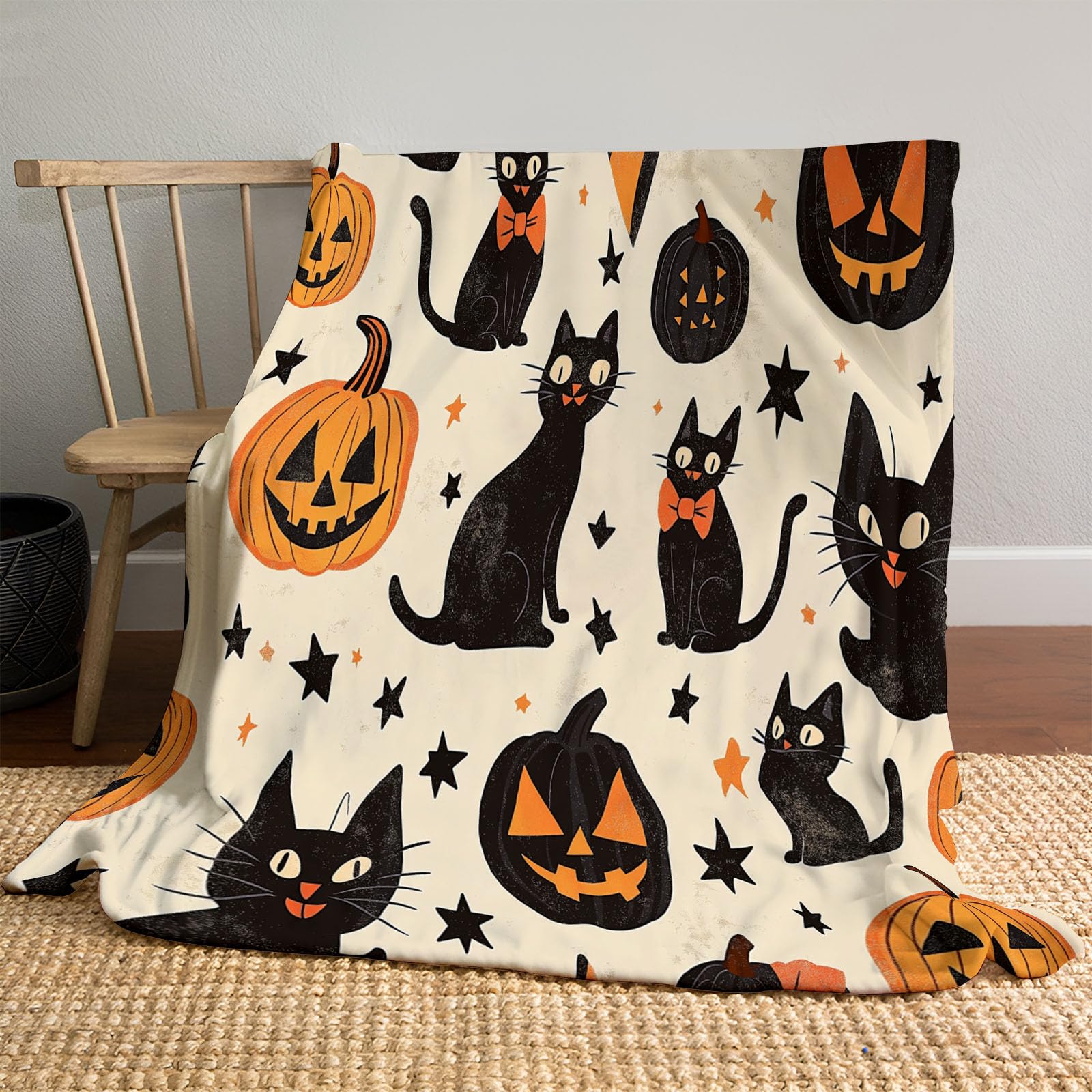 Couverture Halloween légère jeté de lit chaud en flanelle