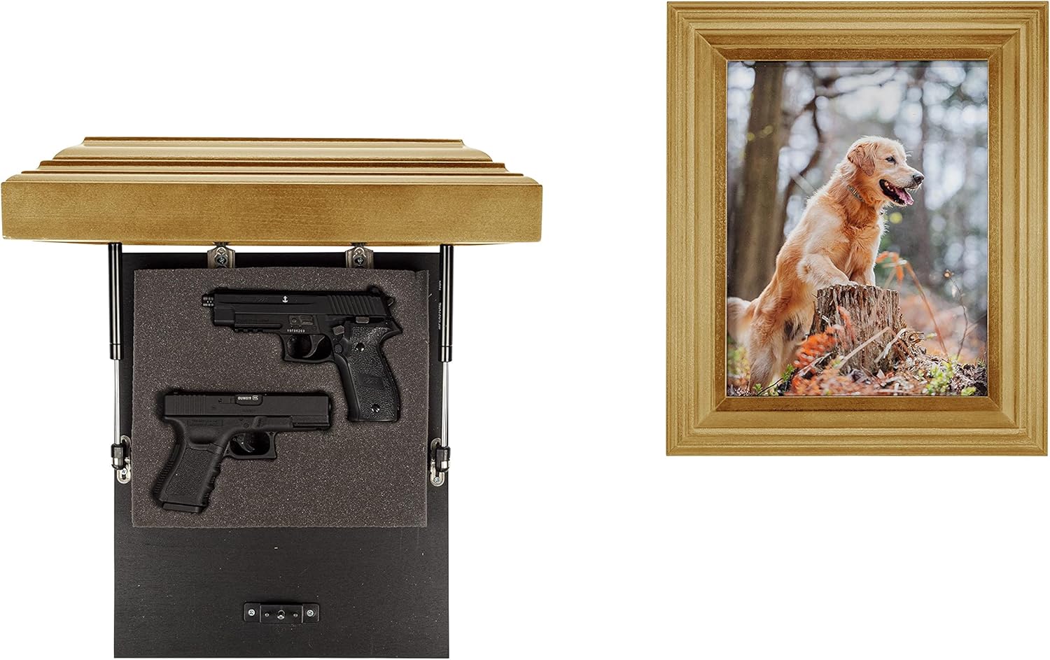 Tactical Traps - Guardian 15s Frame Gun Storage with Trap Door - Firearm and Magazine Storage with RFID Lock and Hidden Gun Compartment, Easy Installation - 18.75” x 15.75” - White