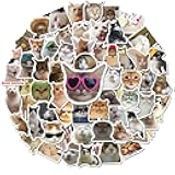 Fuzmo 100 Pcs Cat Stickers, Cute Meme Kitten Stickers for Water Bottles Laptop Guitar Suitcase, DIY Waterproof Vinyl Decals Gifts for Adults Teens Kids Boys Girls