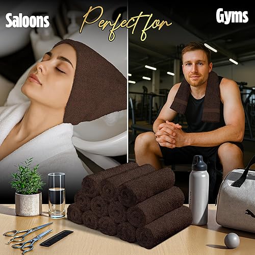 Miniatura 6 de Pearl Linens Juego de 24 toallas de salón de 100 % algodón, toallas de mano ultra suaves, toallas de mano a granel, spa, toalla de gimnasio, toalla