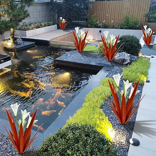 Miniatura 2 de Homight Planta de agave de metal para decoración al aire libre, decoración de jardín al aire libre, lirio mexicano, planta de arte, jardín, agave,