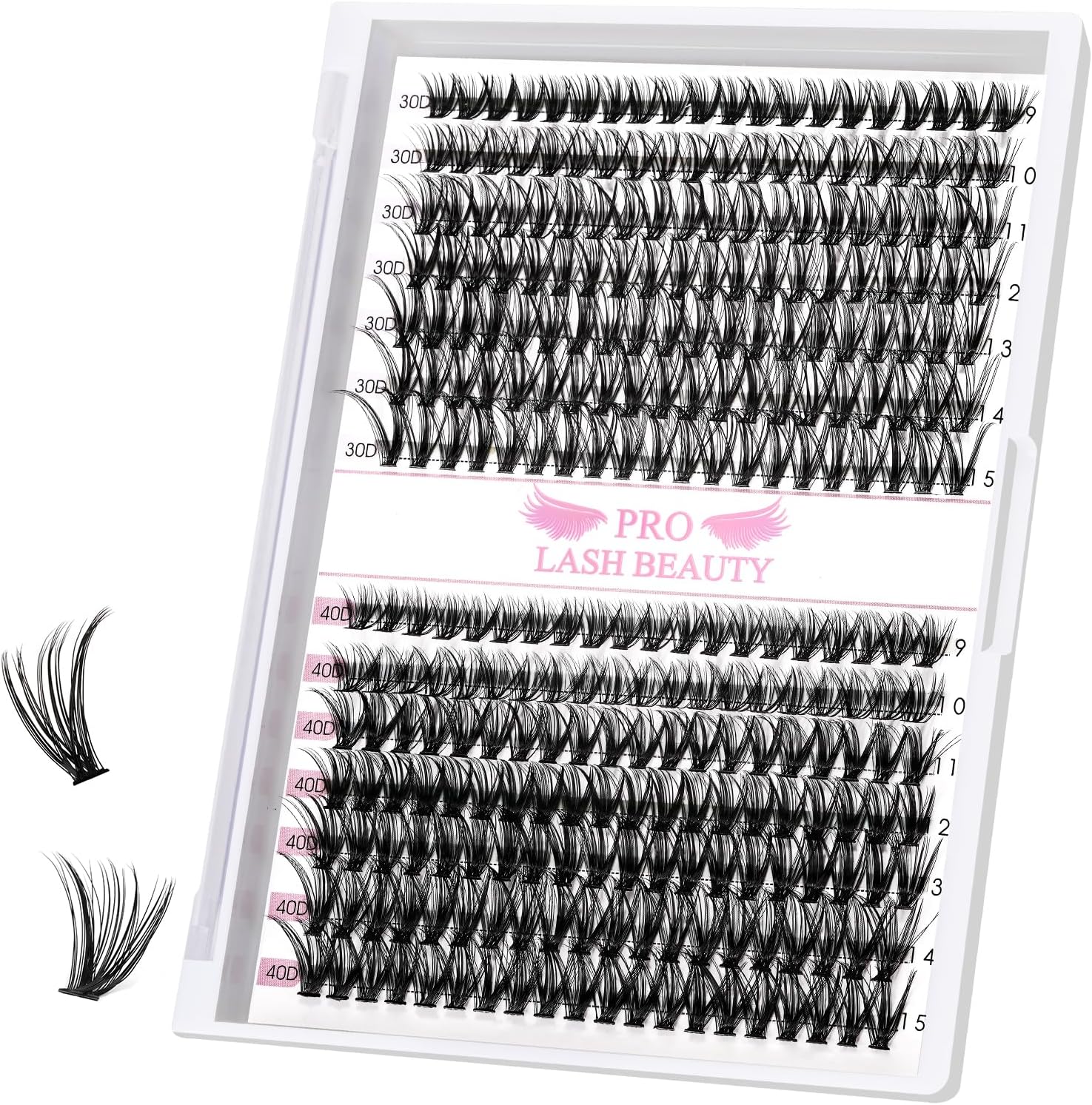 – 280 Pcs Individual Cluster Lashes 30D+40D D Curl 9-15Mix Lash Clusters DIY Lash Extension At Home Lashes That Look Like Eyelash Extensions (30D+40D-D,9-15mix)
