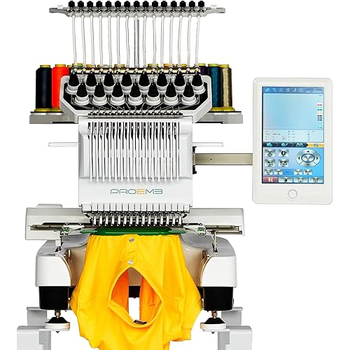 BF-1500 15 Needles Embroidery Machine for beginner 14x8" Embroidery Area,1200SPM Max Speed Multi Needle with 10" Touch Screen,Commercial Embroidery Machine for 3D Hats, Flat, T-shirt and more