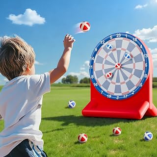 iPlay, iLearn Kids Fun Dartboard Outdoor Toys, Inflatable Dart Board Toss Game, Toddler Backyard Lawn Yard Play, Cool Indoor Family Party Birthday Gift for Ages 3 4 5 6 7 8 Boys Girls Children Teens