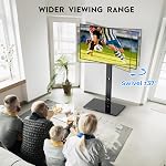 BONTEC Swivel TV Floor Stand for 30-70 Inch LED LCD OLED Flat Curved TVs, Height Adjustable, Universal Freestanding Floor Standing TV Stand Base up to 88lbs, Max VESA 600x400mm