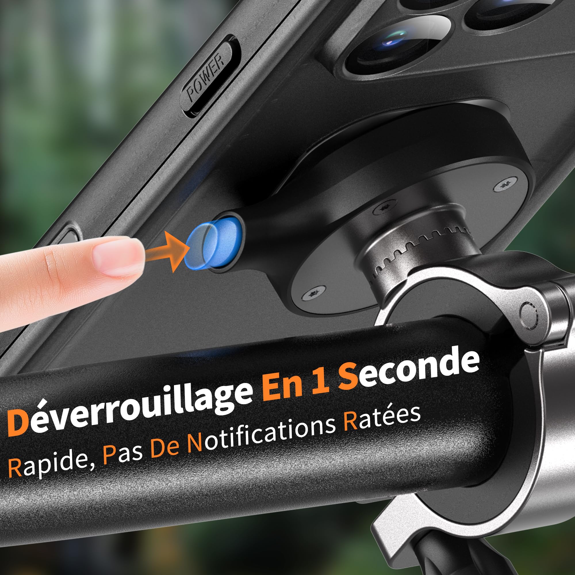 Cozycase Support Téléphone Velo Moto pour iPhone 17 Pro Etanche IP68 Antichoc - Metal Suport Vélo Route VTT Scooter Trotinette Guidon Bicyclette Sportive avec Écran Tactile Pluie Bike Holder