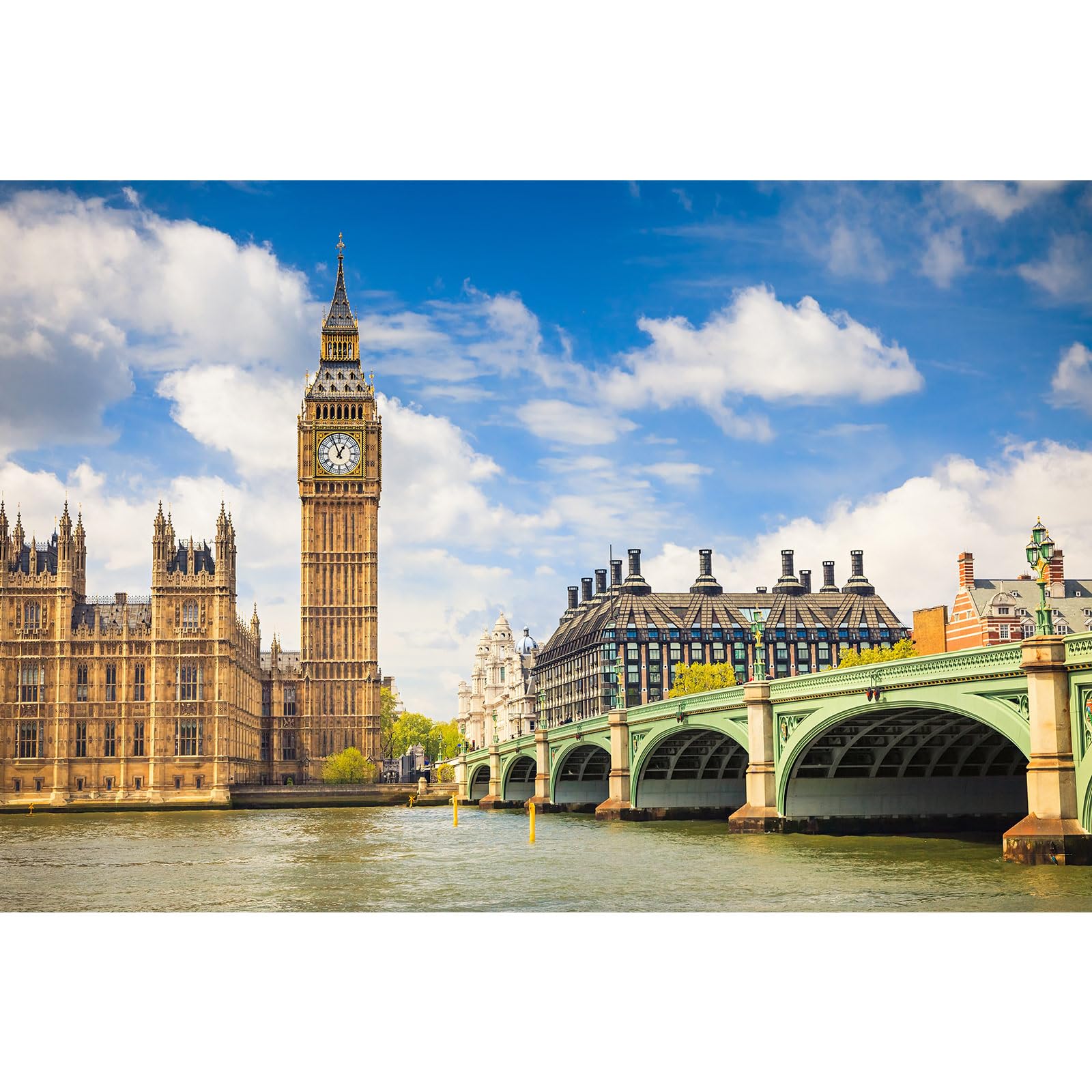 7x5ft Big Ben Backdrop Clock Tower Elizabeth Tower England Parliament House Photography Background Westminster Bridge London Landmark European Travel