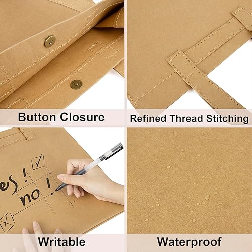 Miniatura 2 de Muka Bolso de asas lavable del papel de Kraft, bolsa de comestibles sostenible con las manijas