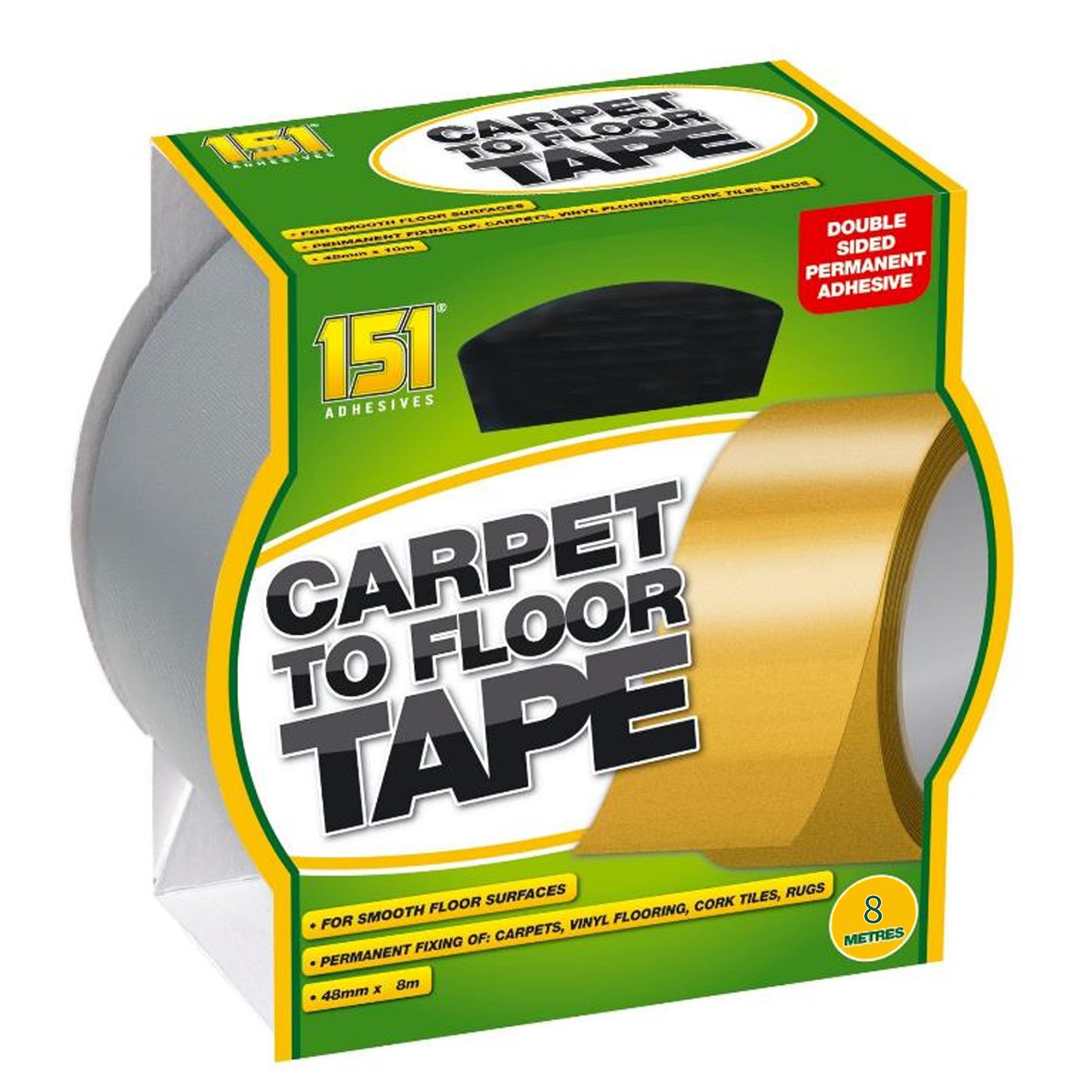 SuperGift.com Carpet To Floor Tape - Multi-purpose Strong Adhesive Tape - Heavy Duty Carpet Tape for DIY Projects & Flooring - Versatile Adhesive Powerhouse