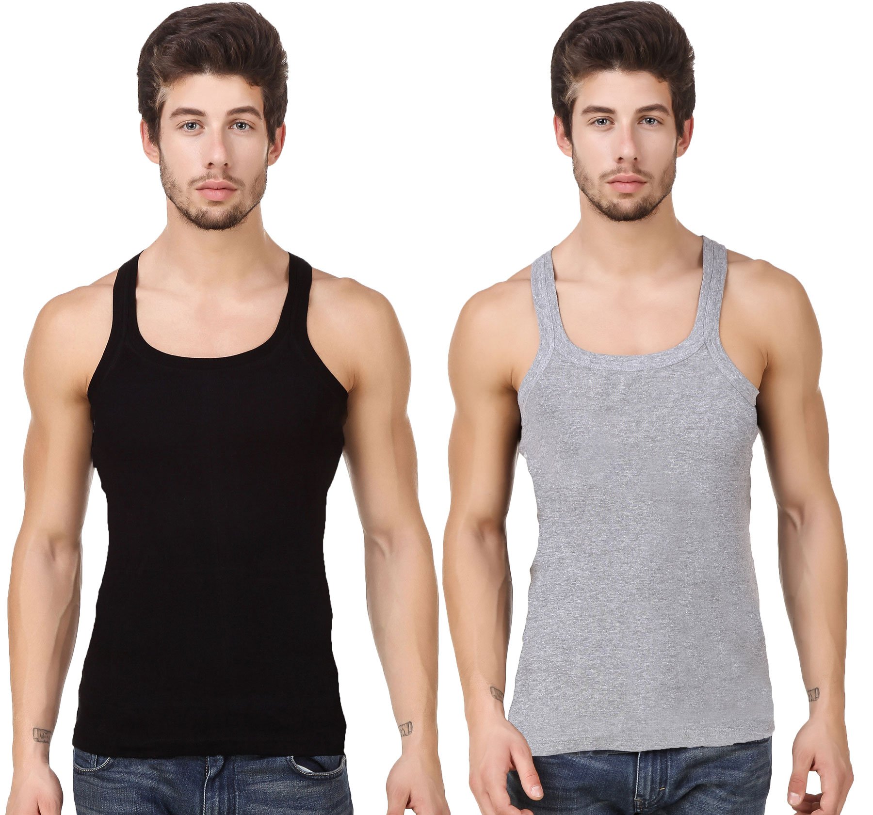 hap Men's 100% Cotton Sleeveless Gymvest (Pack of 2)-picture-14