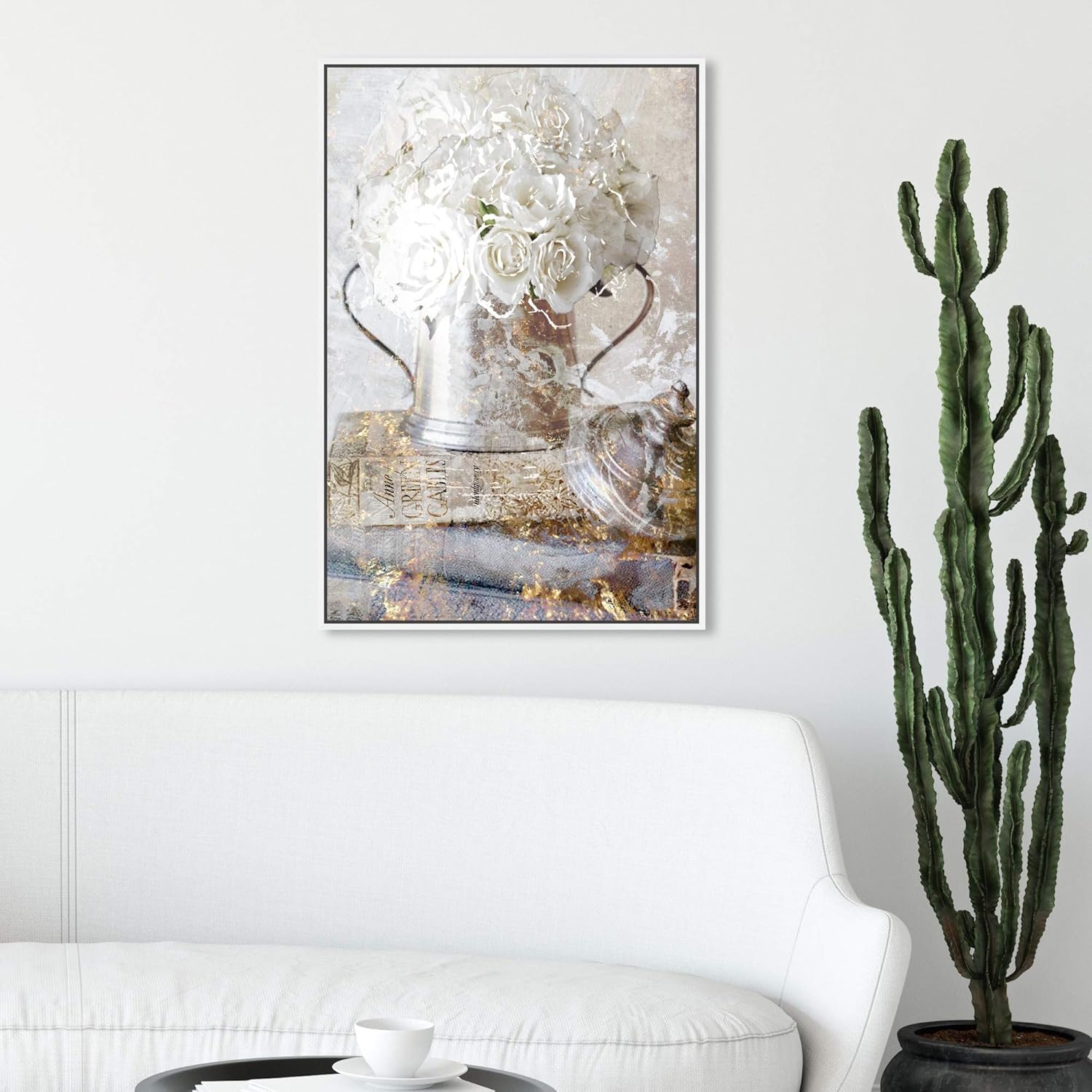 Oliver Gal Romantic Roses Canvas Print Wall Art for Living Room, Bedroom, and Bathroom, 20" x 30", White Floater Frame