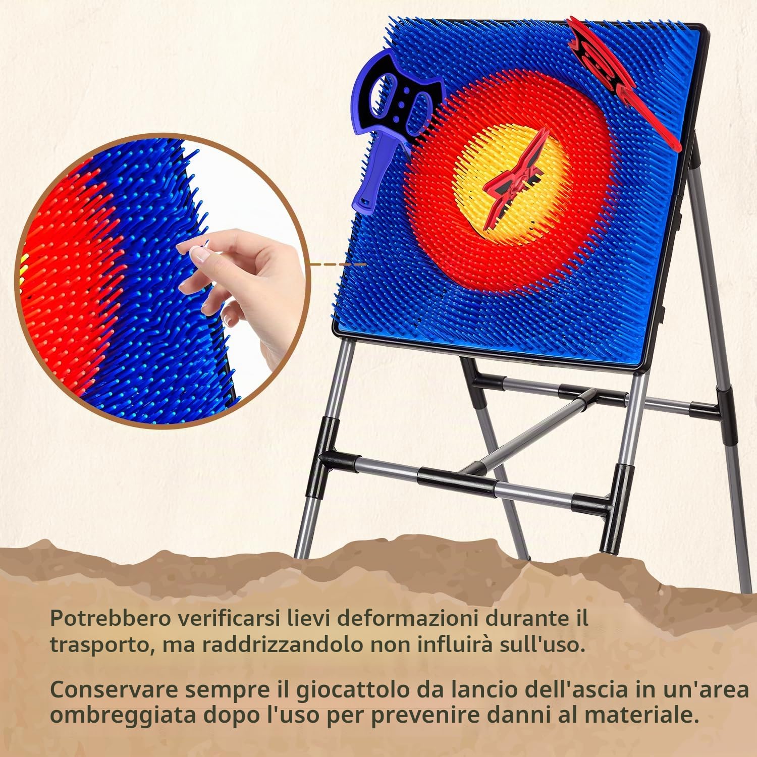 POPERFUN Gioco di lancio dell'ascia con 6 Freccette, 6 Asce, Giocattoli per Interni ed Esterni, Giochi in Giardino, Regali di Compleanno e Natale per Bambini
