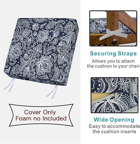 Miniatura 4 de NettyPro - Paquete de 4 fundas de cojín para exteriores para muebles de patio, resistentes a los rayos UV, repelentes al agua, 24 x 24 x 4 pulgadas,