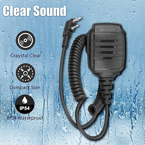 Miniatura 8 de Retevis Walkie Talkies RT27 para adultos con micrófono de altavoz (paquete de 6), radios bidireccionales resistentes de largo alcance, manos libres