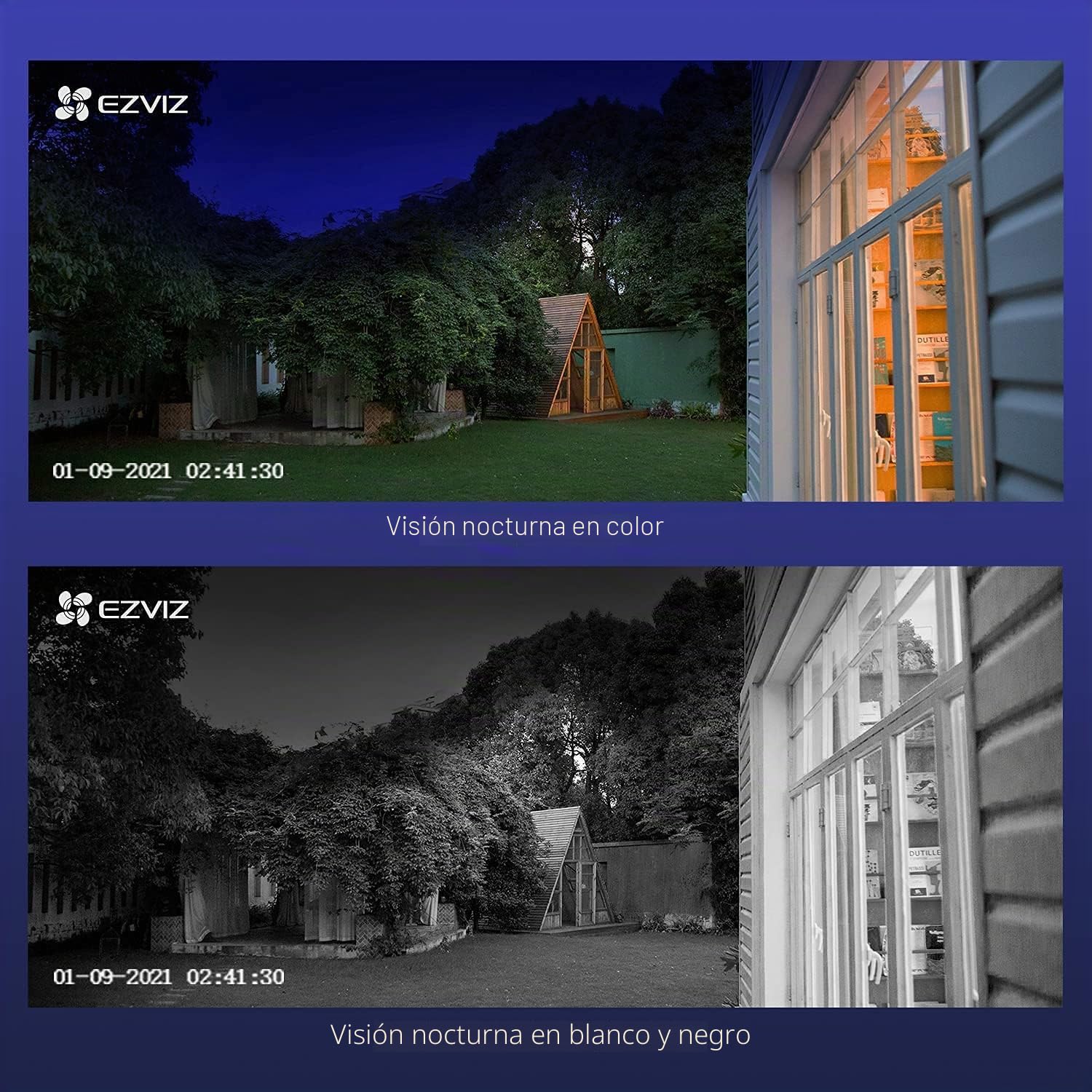 EZVIZ Cámara Vigilancia WiFi Exterior sin Cables,2 Cámaras Kit de Seguridad,365 Días Autonomía de Batería,1080P,Visión Nocturna a Color,PIR Detección de Movimiento,IP66,Compatible con Alexa,BC1-B2